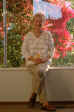 VIEW  Gay and her bouganvillea at the BBQ