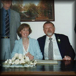 VIEW At the register. Jane and Ian's wedding.