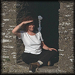 VIEW Antonia in the chapel at Rame Head